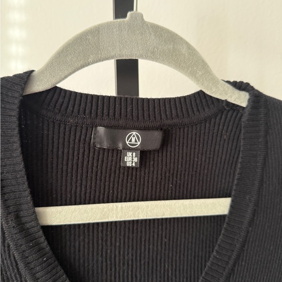 MISSGUIDED BLACK V-NECK SWEATER DRESS - Picture 2 of 3